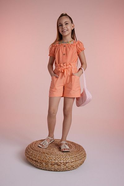 DeFacto Girl's Paperbag Linen Shorts Z7777a623hs