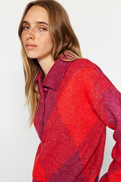 Trendyol Collection Pink Wide Fit Soft Textured Knitwear Sweater TWOAW24KZ00713