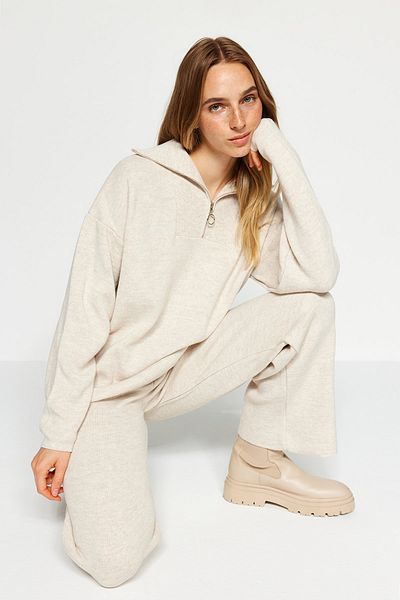 Trendyol Collection Wide Fit Zippered Knitwear Set - TWOAW24AU00026