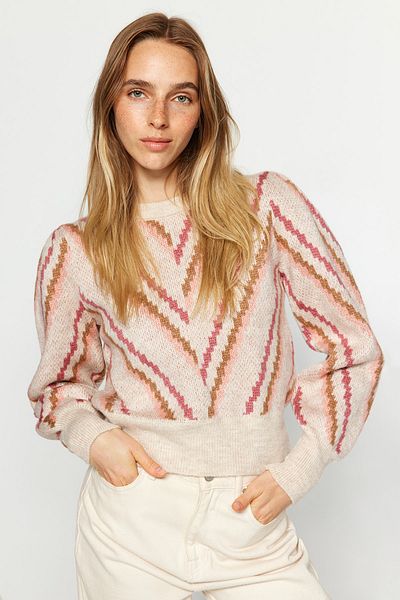 Trendyol Collection Ecru Soft Textured Knitwear Sweater TWOAW24KZ00798