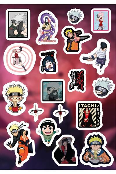 Anime Marketi مجموعة ملصقات أنيمي ناروتو - جدول الأعمال - الكمبيوتر المحمول -...