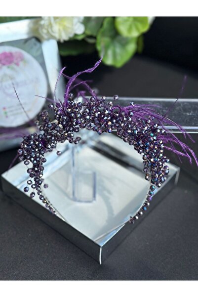 QUEEN AKSESUAR Πολυτελής κρυστάλλινη πέτρα με φτερά νυφικής χέννας, σχέδιο κο...