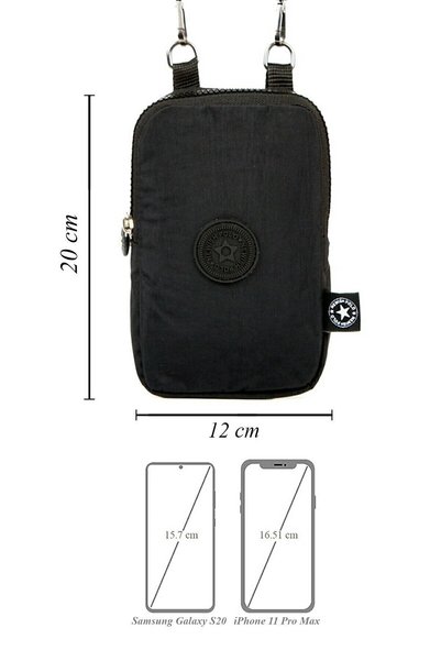 NEWISH POLO ACCESSORIES Waist and Shoulder Bag with Black Waterproof Fabric