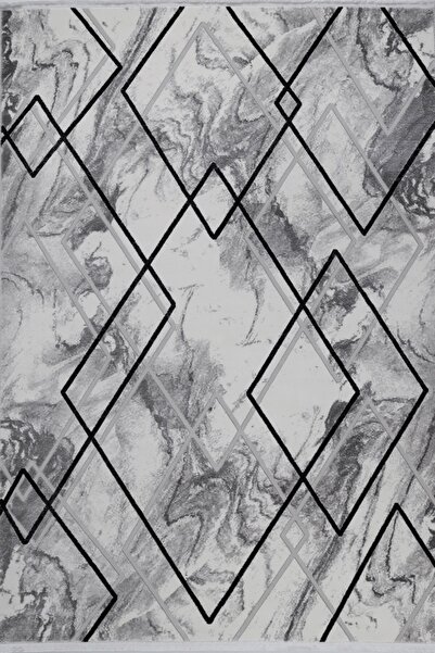 Almoss ASPENDOS MODERN 4388B GRİ-SİYAH AKRİLİK MAİKNA HALISI