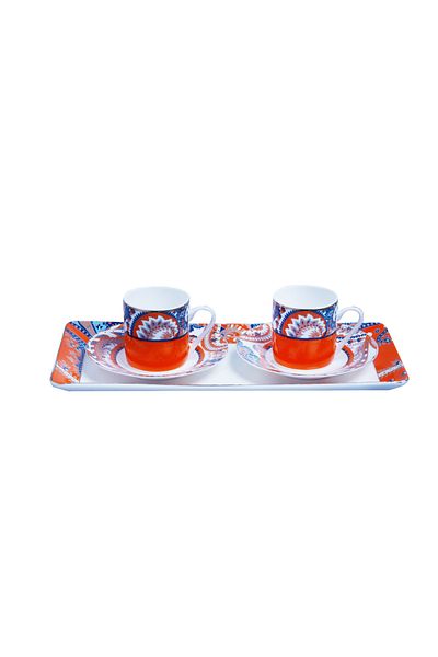Lucky Art VESTA BONE 2-PIECE TABLE COFFEE CUP SET