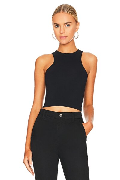 By Kul Design Crop Top din jerseu cu mâneci negre - Femei