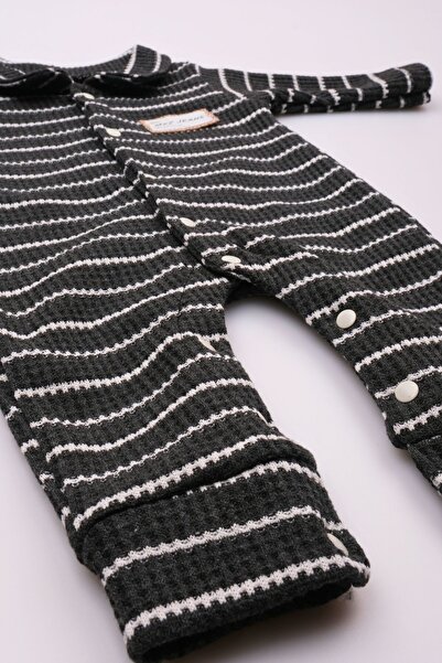 Babykokko Men's Waffle Collar Jumpsuit with Snap Fasteners