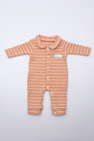 Babykokko Men's Waffle Collar Jumpsuit with Snap Fasteners