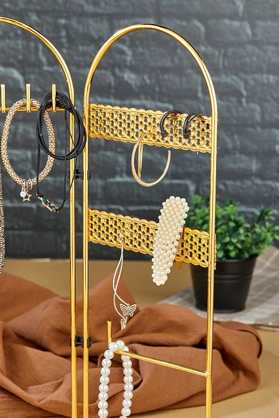FBZhome Gold Luxury Jewelry Organizeri Box Διακοσμητικό κοσμηματοπωλείο 3 τεμαχίων κολιέ δαχτυλίδι σκουλαρίκι