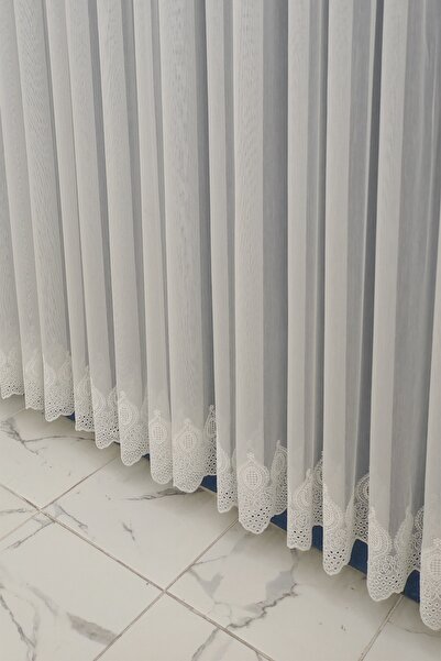 Tül Shop New Season Simple Skirt Embroidered Linen Look Don't Want Ironing 1x3 Tight Pleated Tulle Curtain