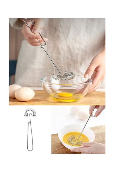 YDGR Stainless Steel Beater, Egg Beater Spring Beater with Whisk Stirrer Handle