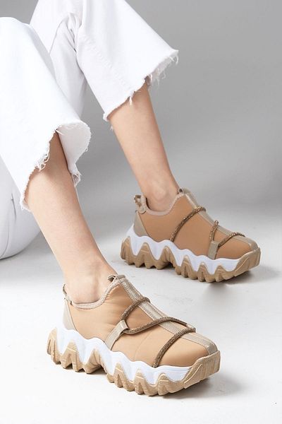 Mio Gusto Pantofi sport casual pentru femei Skin Color Stone