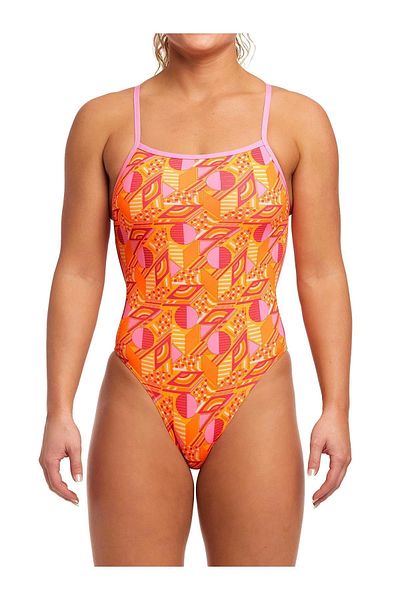 FUNKİTA Funkita SST Orange Crush Women's Training Swimsuit, Wide Back Thin Strap