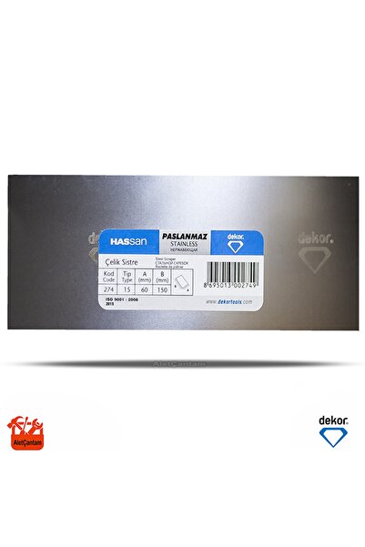 Dekor Çelik Sistre Paslanmaz Oto Ispatulası 60x15 mm