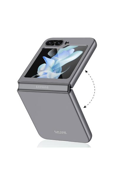 m.tk moveteck Samsung Galaxy Z Flip 5 Kılıf Katlanır Ultra İnce Hafif Arka Ekran Gösterir Tam Koruyucu Tarz Case