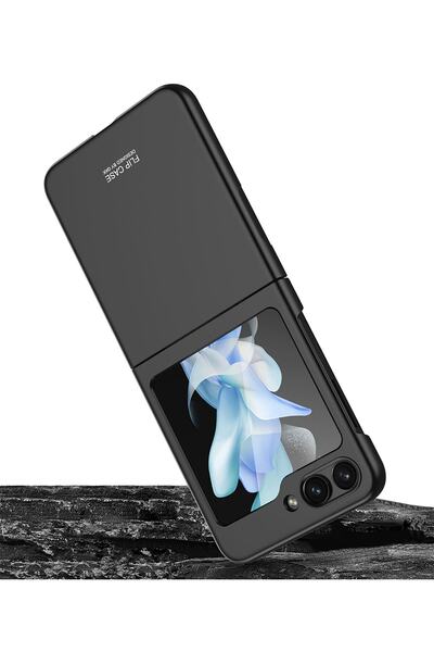 m.tk moveteck Samsung Galaxy Z Flip 5 Kılıf Katlanır Ultra İnce Hafif Arka Ekran Gösterir Tam Koruyucu Tarz Case