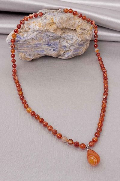 Dünya Doğal Taş Agate Stone Necklace