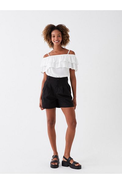 LC Waikiki Schlichte Popeline-Shorts für Damen in bequemer Passform