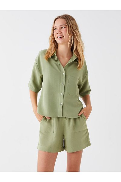 LC Waikiki Lässige Shorts aus Leinenmischung im Standardschnitt für Damen