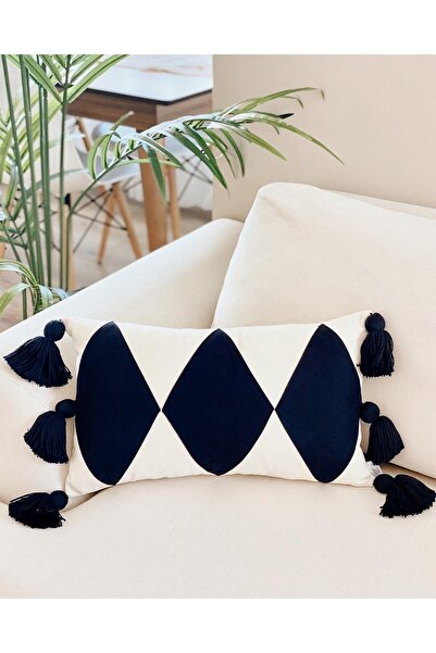 Hestia Home Püsküllü Baklava Desenli Kırlent Kılıfı