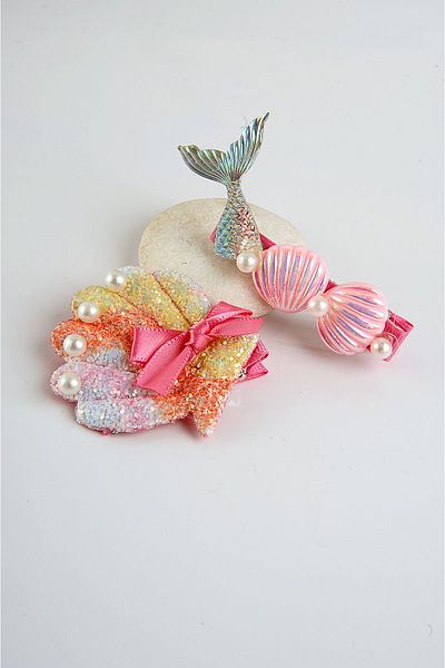 EUROMODA Set of 2 Clip Side Buckles with Seashell Design