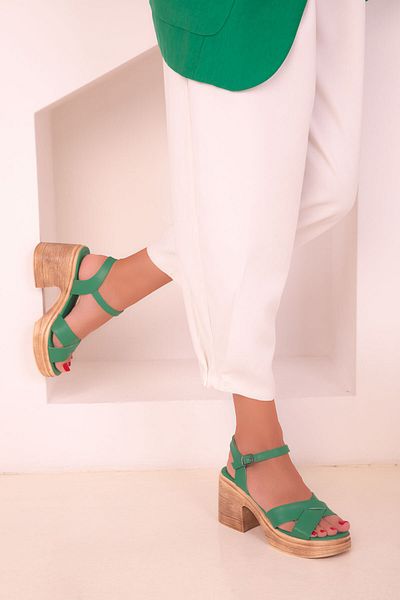 SOHO Grüne Damen Heels 18291