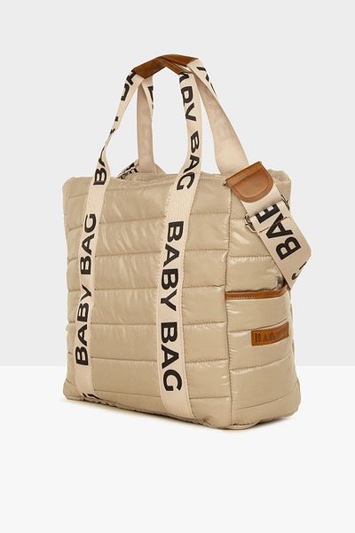 Bagmori Mink Baby Bag Column Embroidered Pouf Mother Baby Bag M000008049