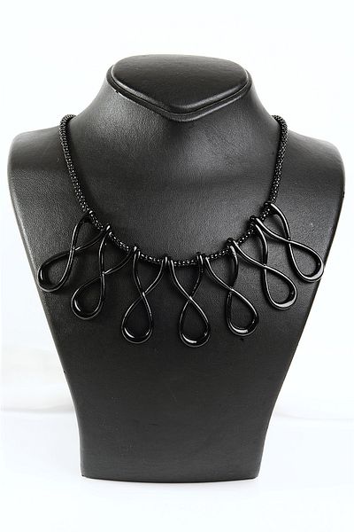 EUROMODA Black Colored Necklace with Infinity Design