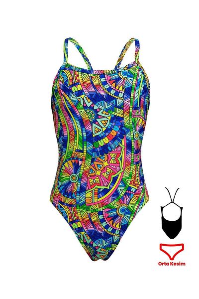 FUNKİTA Funkita SS Spin The Bottle Girls Training Swimsuit with Thin Straps