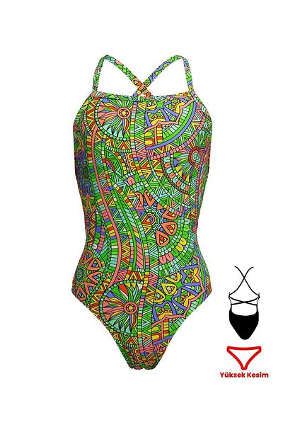 FUNKİTA Funkita STP Minty Mixer Girl's Training Swimsuit, Double Cross Back