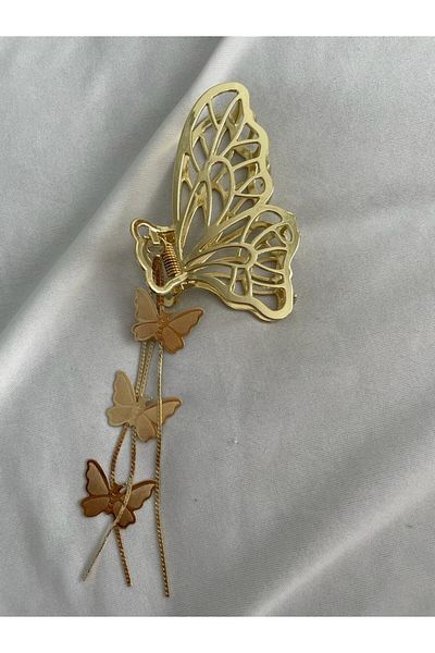Planet Butik Gold Butterfly Latch Buckle with Dangle