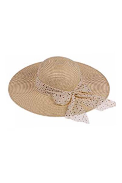 Hat Factory Ψάθινο Φλοπιέ Καπέλο Παραλίας - Γυναικείο Καπέλο Παραλίας με Κορδέλα