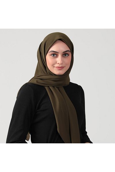 ipekistanbul Μαντήλι Medina Silk 110 x 110 cm - Πράσινο καρυδιάς
