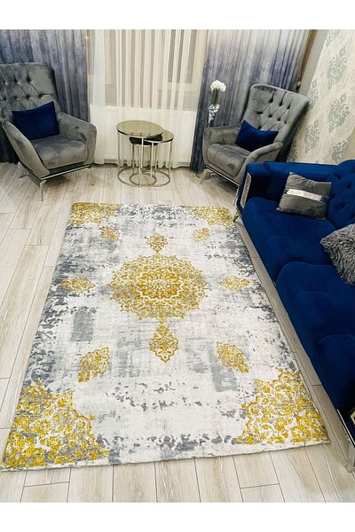 Miray Tekstil Modern Pattern Elastic Carpet Cover