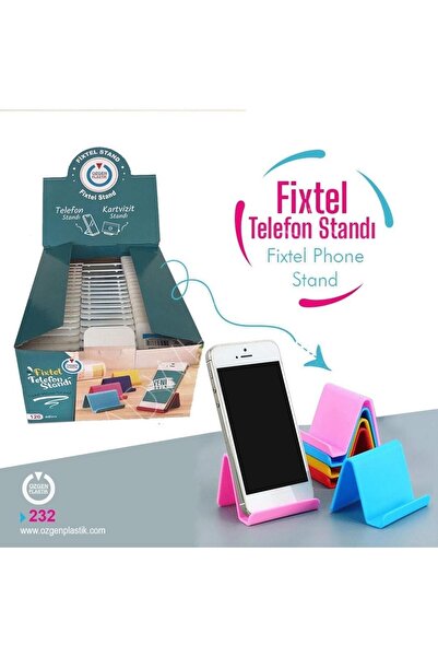 Özgen Plastik Fıxtel Telefon Ve Kartvizit Standı Dörtlü Set Gri Renk