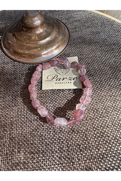 parze doğaltaş Broken Stone Rose Quartz Bracelet