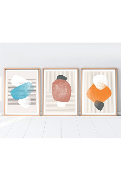 huhuli لوحة تجريدية مع إطار خشبي