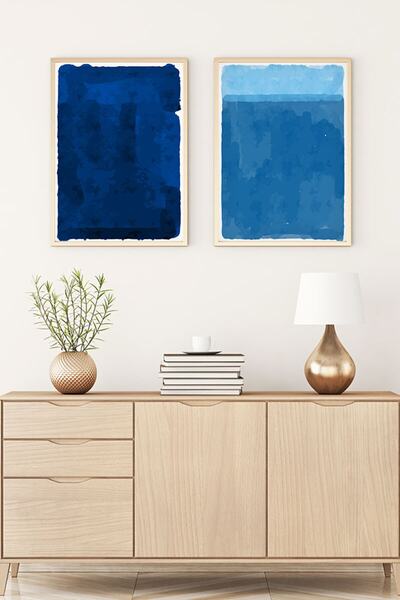 huhuli Ahşap Çerçeveli Soyut Tablo