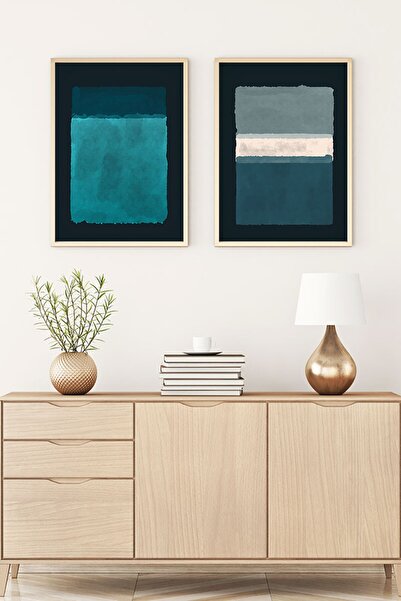 huhuli Ahşap Çerçeveli Soyut Tablo