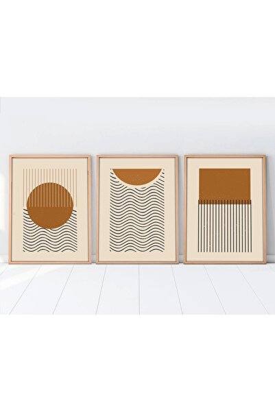 huhuli Minimalist 3-Piece Table with Wooden Frame