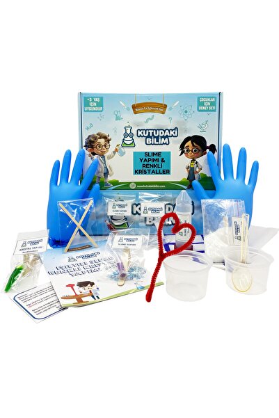Kutudaki Bilim Slime ve Renkli Kristaller Yapımı Deney Seti