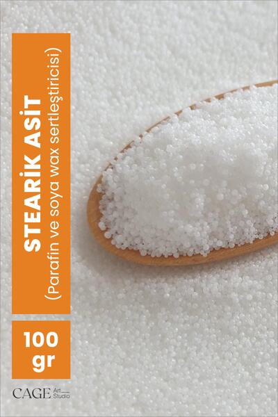 Cageartstudio Stearik Asit / Starin - Soya wax ve parafin sertleştircisi 100 Gram