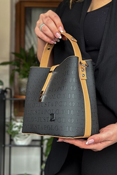 Just Polo حقيبة نسائية منسوجة من القطن بحزام طويل مكونة من 4 أقسام - 22 سم، 2...