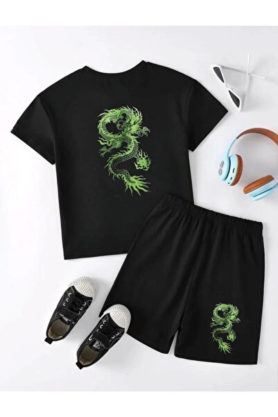 Revasser Unisex Boy/Girl's Dragon T-shirt με χτενισμένο βαμβακερό λαιμόκοψη -...