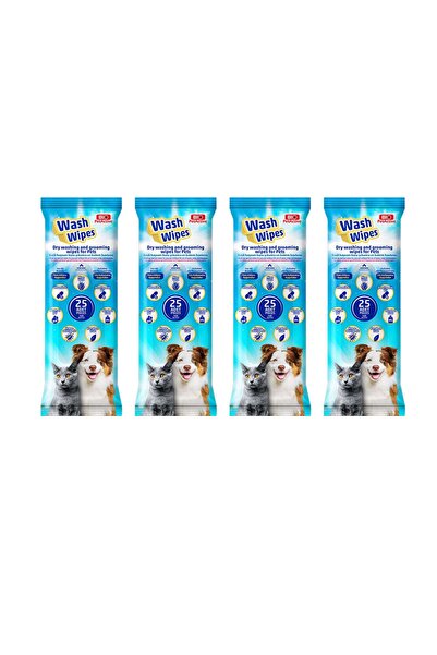 Bio PetActive Wash Wipes Kuru Yıkama Bakım Havlusu X 4 Paket