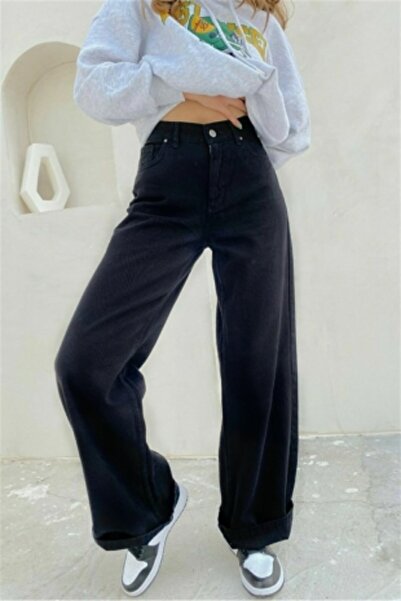 Ramrod Roma Black material elastic Super talie înaltă Pantaloni casual din de...