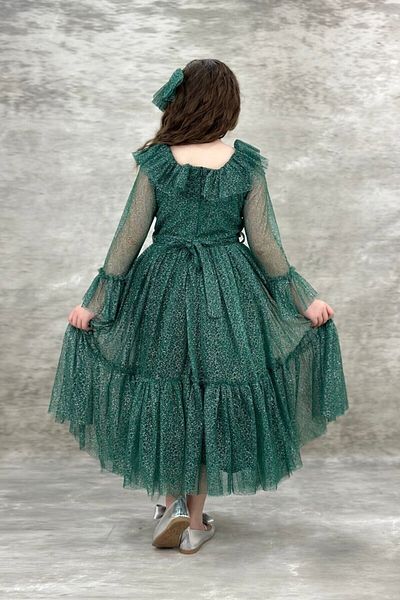 ABİYEKİDS Sparkly Style Children's Evening Dress Graduation Dress Green 6/13 Years Old ABY880