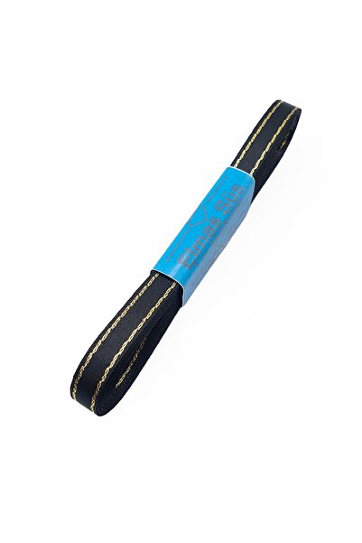 E Elmas شريط ستان مع شريط ذهبي (1 سم - 10 متر) - أسود