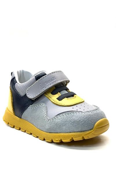 Tuğba Ortopedi 1709 Orthopedic 100% Genuine Leather Baby Boy Grey/Yellow Shoes
