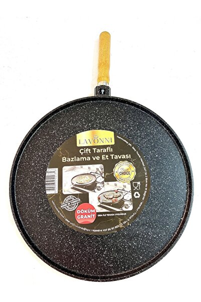 TRENDBULL Lavonni Döküm Granit Çift Taraflı Gözleme Bazlama Tavası